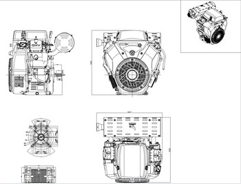 GENER 764cc, 19kw 28hp Vtwin low vibration Petrol Engine